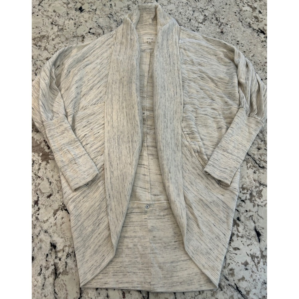 Wilfred Women's‎ Cardigan Sweater Shawl Collar Drape Marled M Romantic Feminine
